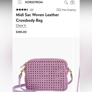 Clare V. Midi Sac in purple rattan.